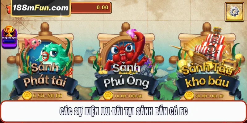 Các sự kiện ưu đãi tại sảnh bắn cá FC